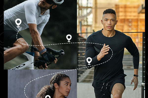 Lumeox smartwatch GPS run trajectory tracking feature. Fitness data, running locations, calorie burn, step count, and distance covered. Perfect for athletes, Biohackers, cyclists, and runners looking for preciese performance tracking and health insights.